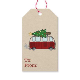 Rustic Cute Camper & Christmas Tree Gift Tags