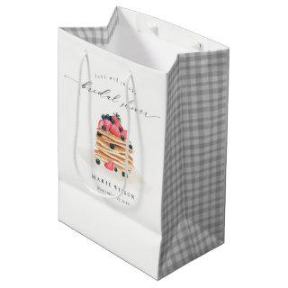 Rustic Cute Fruit Pancake Watercolor Bridal Shower Medium Gift Bag