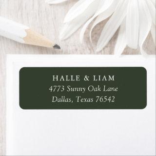 Rustic Dark Green Wedding Return Address Label