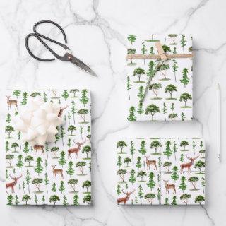 Rustic Deer and Trees Pattern  Sheets