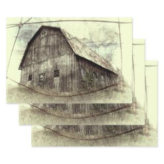 Rustic Distressed Vintage Texture Old Barn  Sheets
