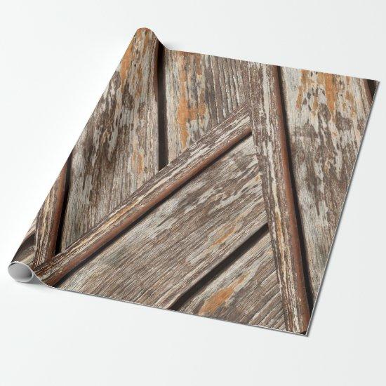 Rustic Distressed Wood Grain Geometric Pattern