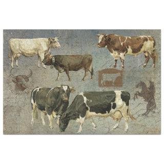 Rustic Farm Cow Cattle Western Farmhouse Decoupage Tissue Paper