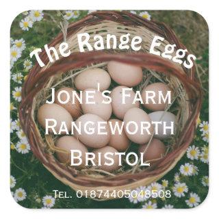 Rustic farmers market custom egg box Label