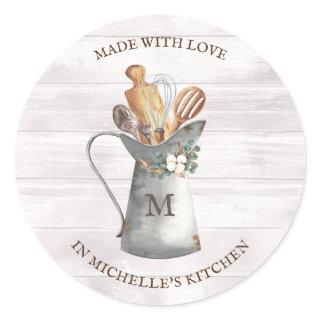 Rustic Farmhouse Name Classic Round Sticker