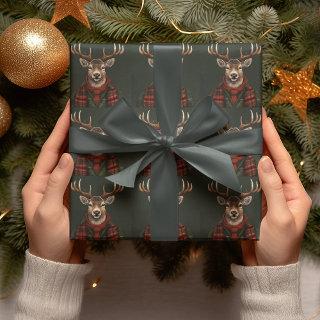 Rustic Farmhouse Plaid Deer And Green
