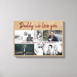 Rustic Father with Kids Family Dad Father`s Day 6  Canvas Print