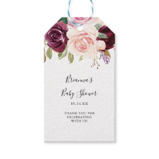 Rustic Floral and Botanical Foliage Baby Shower Gift Tags