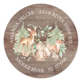 Rustic Forest Baby Shower Return Address Label