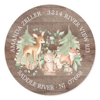 Rustic Forest Baby Shower Return Address Label