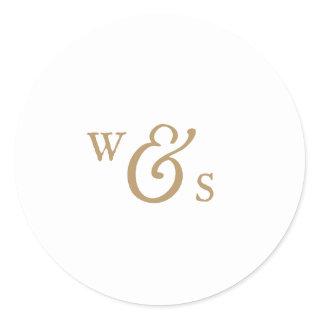 Rustic Gold Script Monogram Wedding Envelope Seals