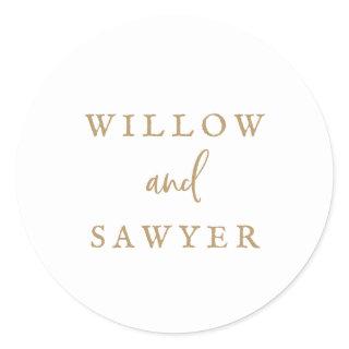 Rustic Gold Script Wedding Envelope Seals