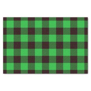 Rustic Green Buffalo Checks Plaid Pattern Tissue Paper