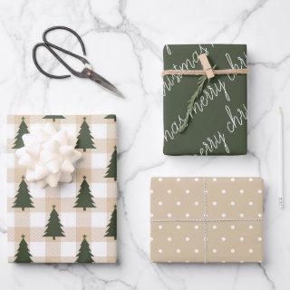 Rustic Green Merry Christmas Tree Holiday  Sheets