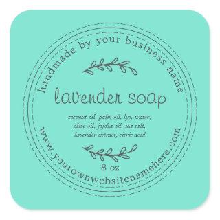 Rustic Handmade Lavender Soap Blue Square Sticker