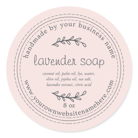 Rustic Handmade Lavender Soap Pink Classic Round Sticker
