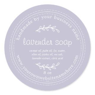 Rustic Handmade Lavender Soap Purple Classic Round Sticker