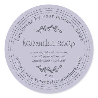 Rustic Handmade Lavender Soap Purple Classic Round Sticker