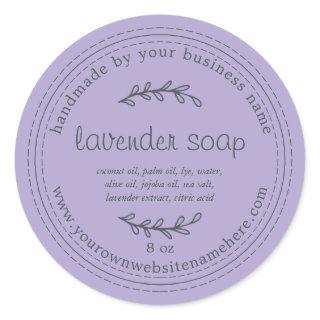 Rustic Handmade Lavender Soap Purple Classic Round Sticker