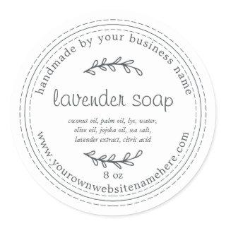 Rustic Handmade Lavender Soap White Classic Round Sticker