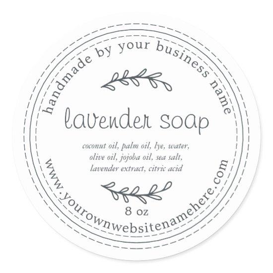 Rustic Handmade Lavender Soap White Classic Round Sticker
