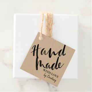 Rustic Handmade with love Script Favor Tags
