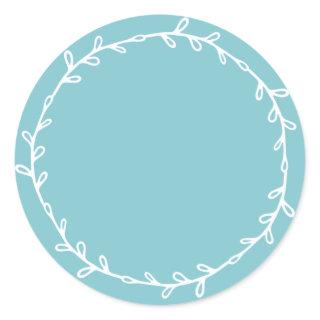 Rustic Homemade Angel Blue Write On Classic Round Sticker