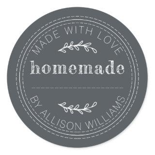 Rustic Homemade Baked Goods Jam Can Off-Black Classic Round Sticker