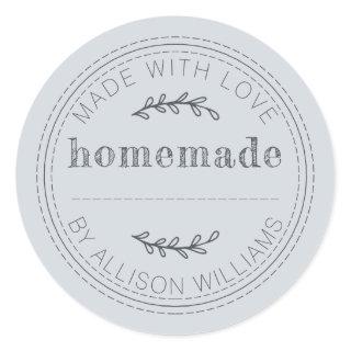 Rustic Homemade Baked Goods Jam Can Pastel Blue Classic Round Sticker