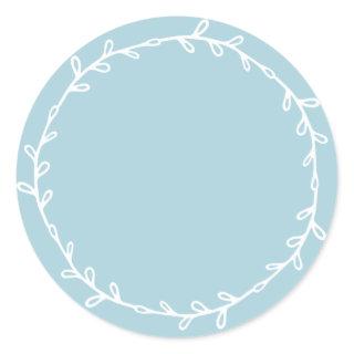 Rustic Homemade Blue Glow Write On Classic Round Sticker
