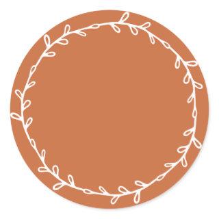 Rustic Homemade Burnt Orange Write On  Classic Round Sticker