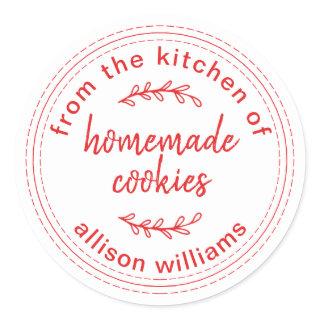 Rustic Homemade Cookies From the Kitchen of  Classic Round Sticker