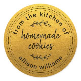 Rustic Homemade Cookies From the Kitchen of Gold Classic Round Sticker