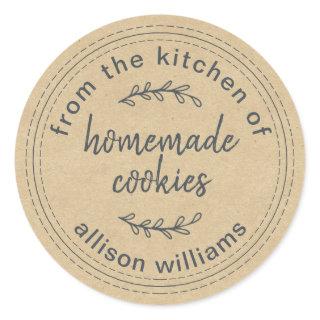 Rustic Homemade Cookies From the Kitchen of Kraft Classic Round Sticker