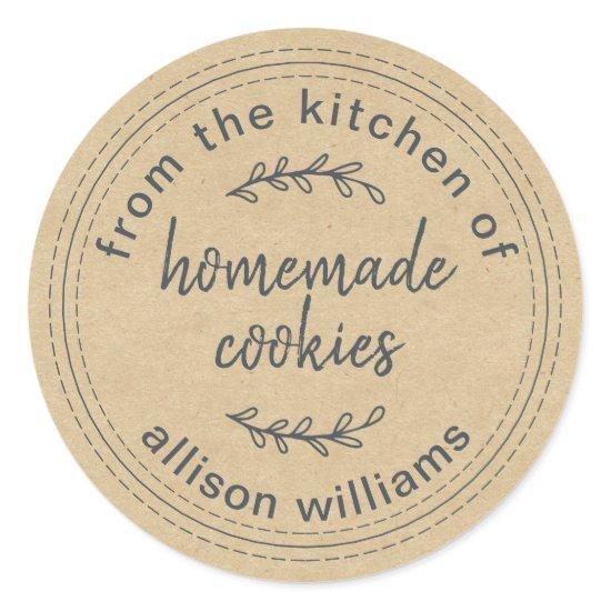 Rustic Homemade Cookies From the Kitchen of Kraft Classic Round Sticker