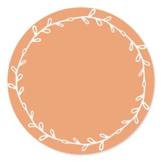 Rustic Homemade Copper Orange Write On Classic Round Sticker
