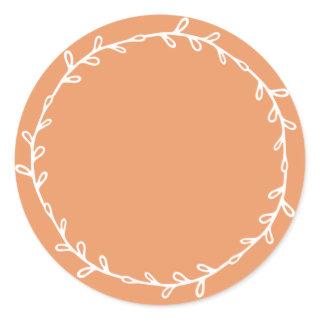 Rustic Homemade Copper Orange Write On Classic Round Sticker