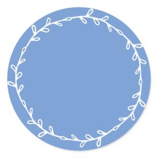 Rustic Homemade Cornflower Blue Write On Classic Round Sticker