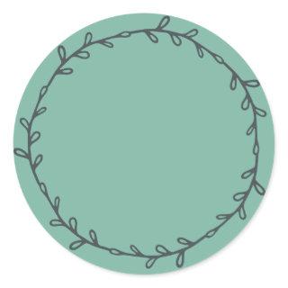 Rustic Homemade Dusty Jade Green Write On Classic Round Sticker