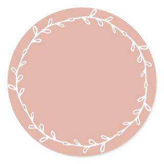 Rustic Homemade Dusty Pink Write On  Classic Round Sticker
