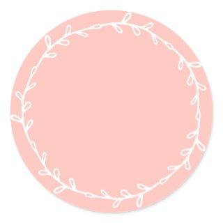 Rustic Homemade Pastel Pink Write On Classic Round Sticker