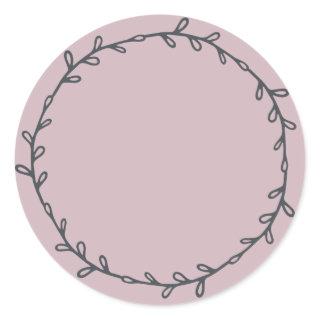 Rustic Homemade Pastel Purple Write On Classic Round Sticker