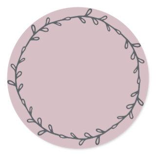 Rustic Homemade Pastel Purple Write On Classic Round Sticker