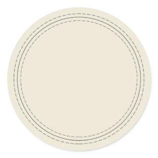 Rustic Homemade Simple Antique White Write On Classic Round Sticker