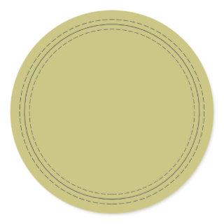 Rustic Homemade Simple Olive Green Write On Classic Round Sticker