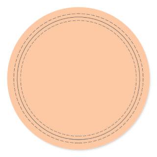 Rustic Homemade Simple Pastel Orange Write On Classic Round Sticker