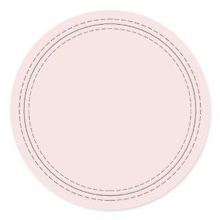 Rustic Homemade Simple Pastel Pink Write On Classic Round Sticker