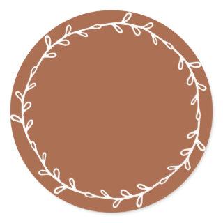 Rustic Homemade TerraCotta Write On Classic Round Sticker