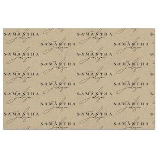Rustic Kraft Brown Signature Script  Tissue Paper