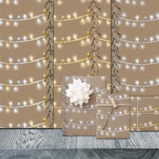 Rustic Kraft Christmas String Lights Silver & Gold  Sheets